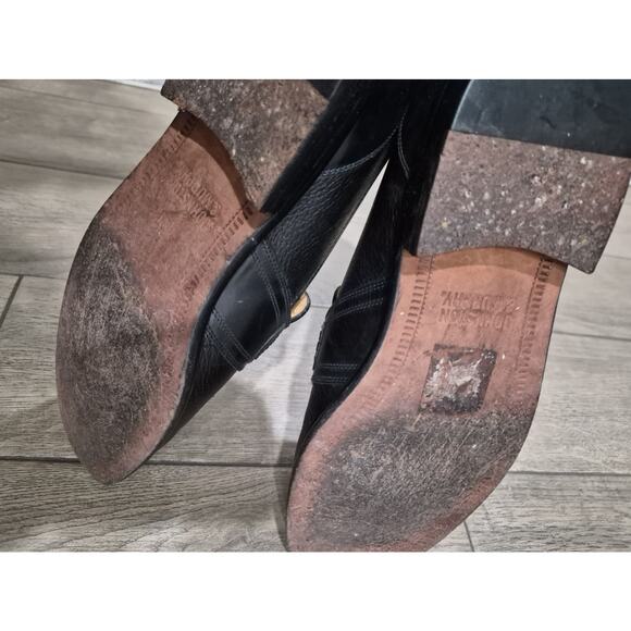 Johnston & Murphy Men's 8M Tassel Loafers Black Leather MADE IN ITALY - Picture 3 of 4